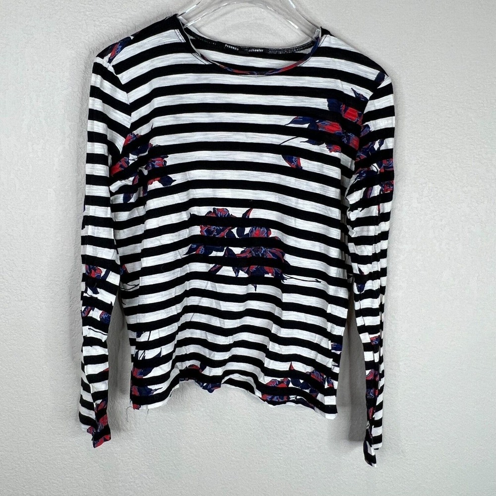 Proenza Schouler Black and White Striped Blouse